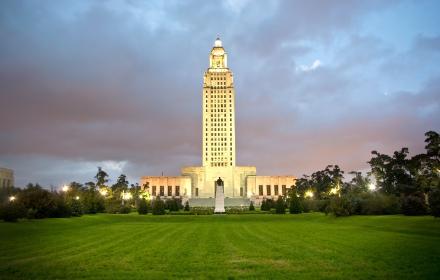 Sunset image of a building in Lousiana